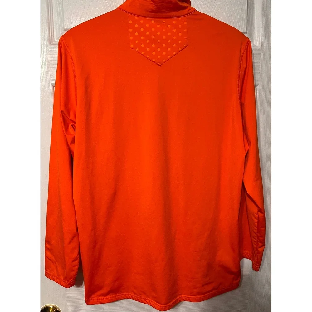 Slazenger Mens XL Orange Quarter Zip Pullover Long Sleeve Active Golf Top Pocket